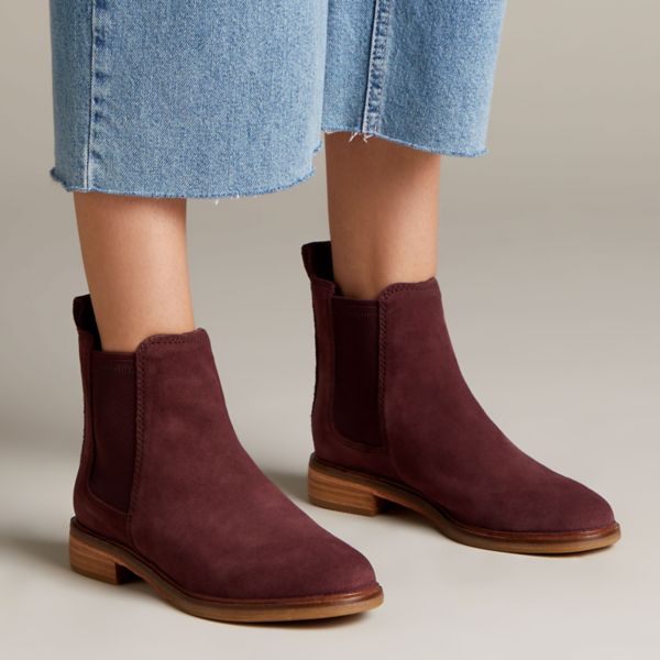 Clarks Womens Clarkdale Arlo Ankle Boots Burgundy | UK-2489576